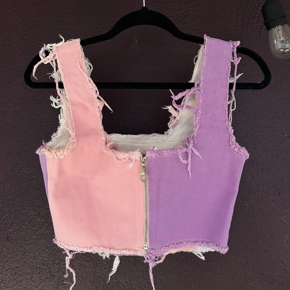 Jaded London patchwork denim corset top - Picture 4 of 6